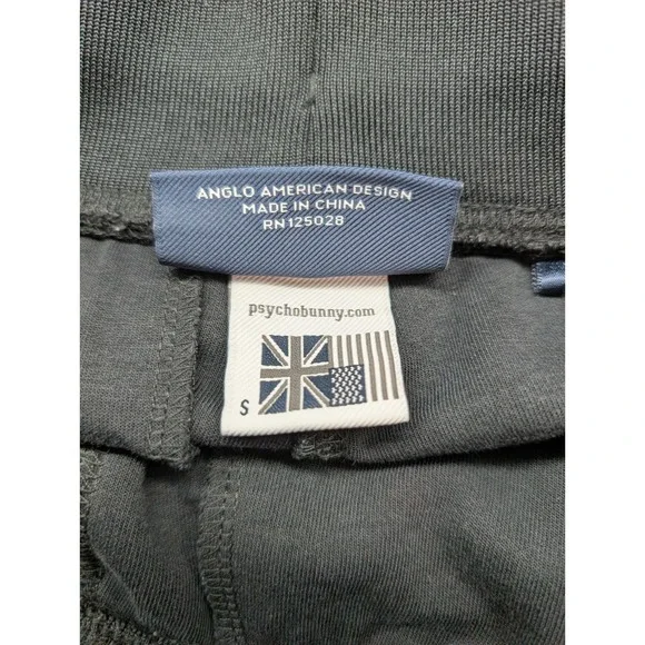 Psycho Bunny Joggers Striped Sweatpants Men's size Small Black Pockets - Picture 9 of 10